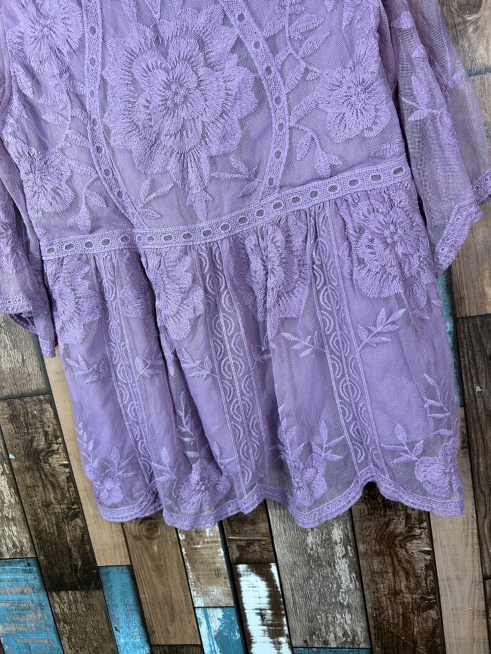 entro Purple Layered Lace Bohemian Top - Picture 11 of 11